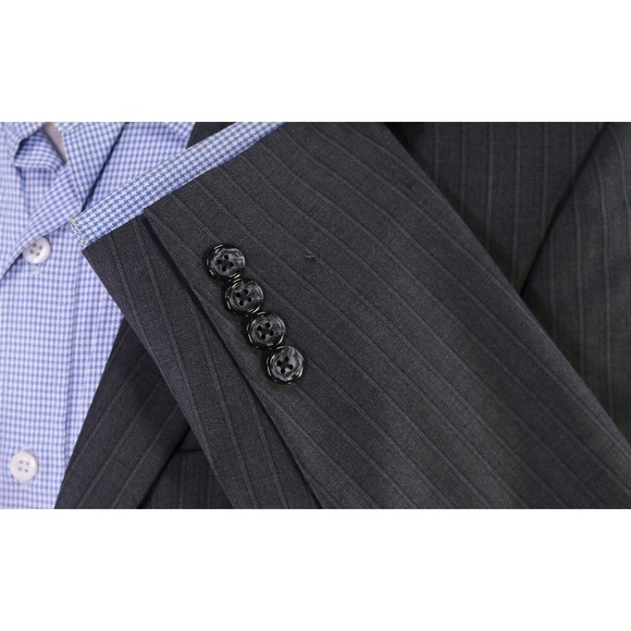 Hickey Freeman Roberto Current Model Gray Striped Suit Blazer Jacket 40R - Picture 6 of 9